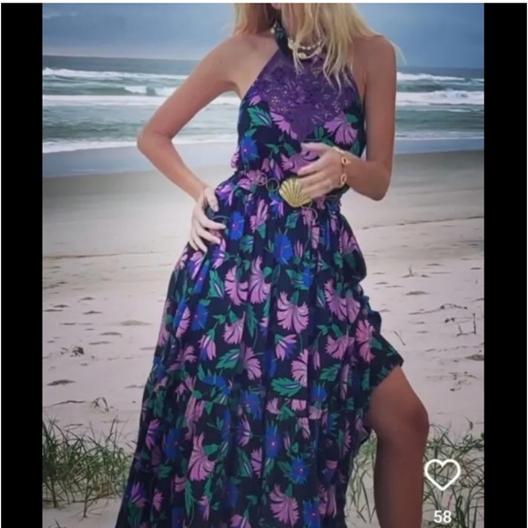 Chasing Unicorns Early Morning Rain Halter Maxi Dress Sz S - Picture 5 of 15